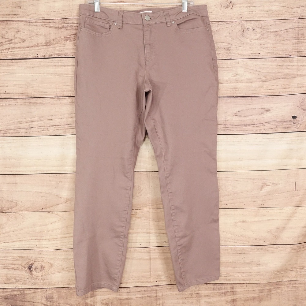 LC Lauren Conrad Skinny Pants Women 14 Mauve Mid Rise Stretch Twill